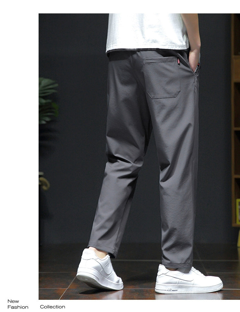 Nike Ton Casual Pants Men's Spring and Autumn Loose Tappered Cropped Sports Quick-Drying Plus Size Black Straight Pants