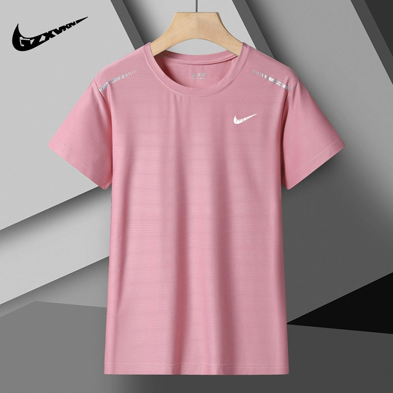 Summer New Arrival Men's and Women's Couple's Ice Silk Breathable Quick-Drying T-shirt Short Sleeve Running Top