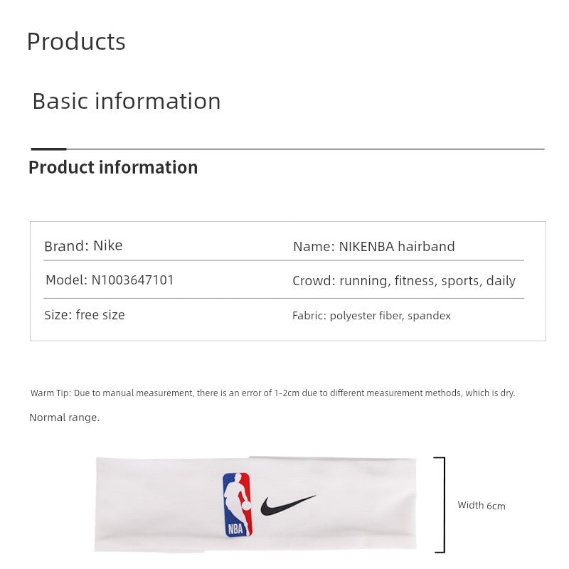 [50% Discount in Seconds] Nike Nike Headband NBA Joint Headscarf Basketball Hair Band Sport Headband Sweat-Absorbing Owen