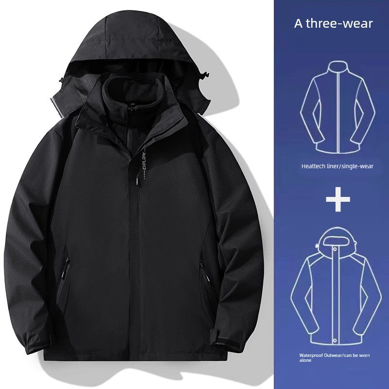 Senma Group Shell Jacket Men's and Women's Outdoor Mountaineering Clothing Three-in-One Outwear Removable Liner Versatility for Traveling Jacket