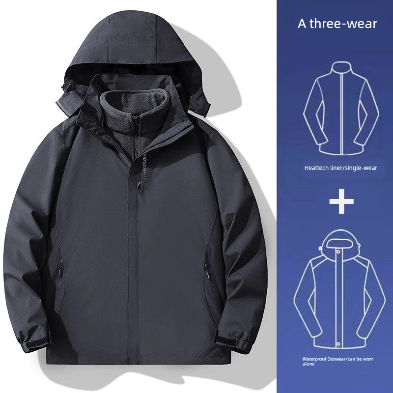 Senma Group Shell Jacket Men's and Women's Outdoor Mountaineering Clothing Three-in-One Outwear Removable Liner Versatility for Traveling Jacket